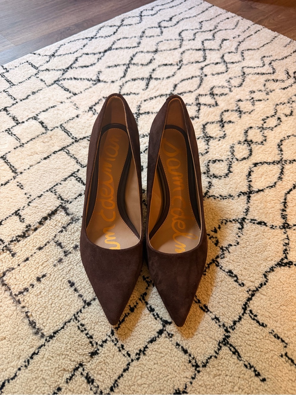 Sam Edelman Vienna Suede Dark Brown Pointed Toe Pumps